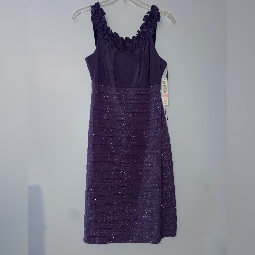 🍆NWT R & M Richard’s Elegant Purple Sleeveless Dress